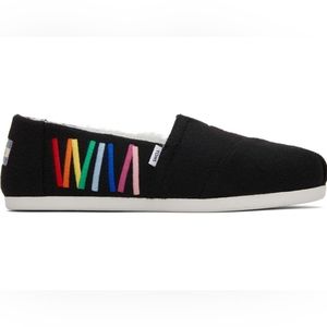 👣TOM'S🩷 ALPARGATA Unity Rainbow Slip On Sherpa Lined Espadrilles